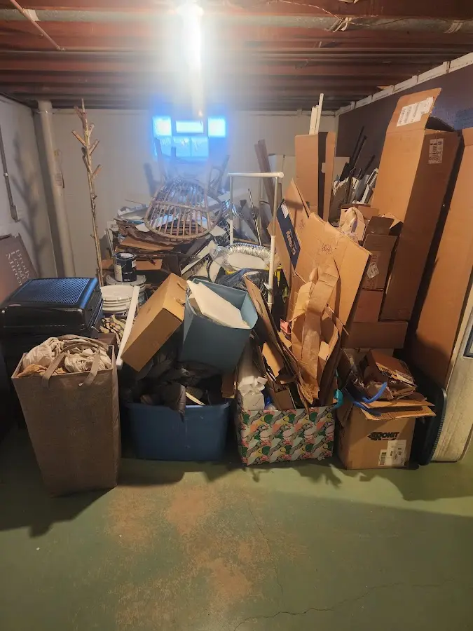 Roll-off dumpster container at job site for 20 Yard Dumpster Rental in Dayton